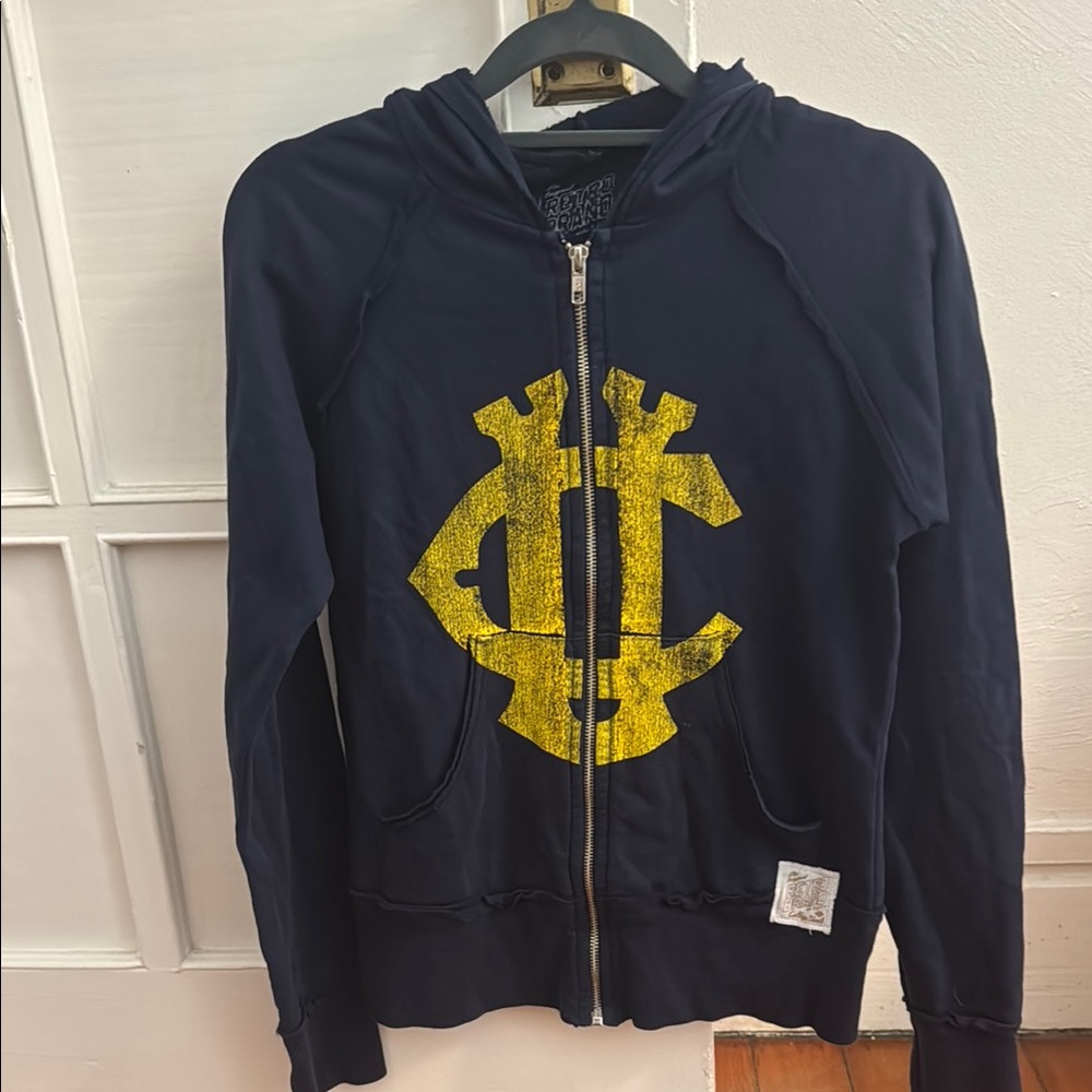 Navy Hoodie with Yellow Graphic